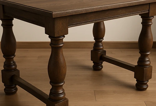 Original baluster table &ndash; harmony of architectural forms and furniture