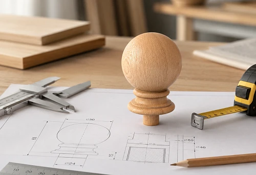 Wooden finial L-022 &mdash; selecting the size of the decorative element according to the drawing before ordering