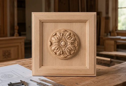 Wooden rosette R-001 for furniture facade &mdash; size selection for a 180&times;180 mm panel