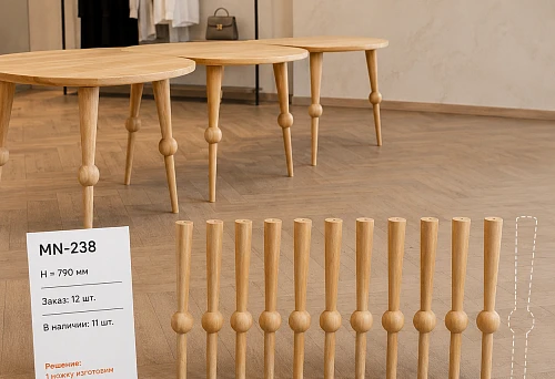 Modern furniture legs MN-238 for three identical tables 790 mm high &mdash; set of 12 supports