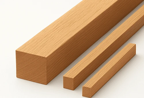 Set of Wooden Planks of Different Thickness with Smoothly Sanded Surface