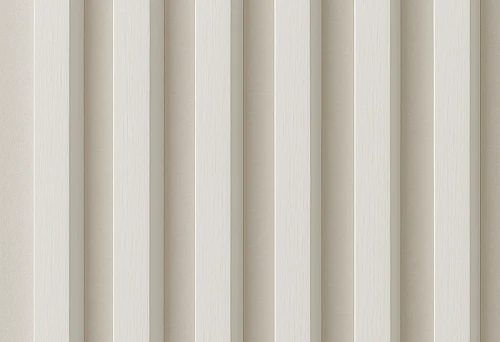 White decorative battens on the ceiling of a modern interior