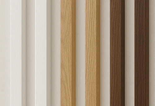 Decorative slats in various colors for interior design