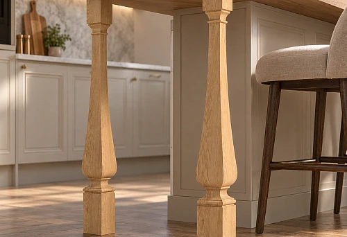 Bar countertop on two wooden balusters L-119, height 1000 mm