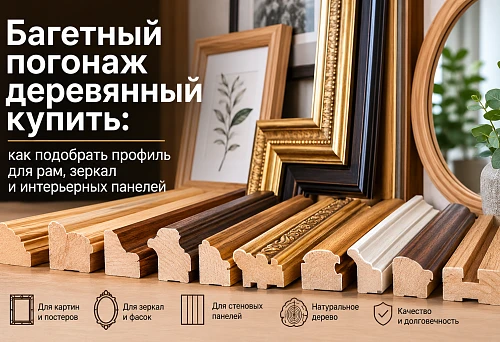 Wooden picture frame moulding for frames and mirrors
