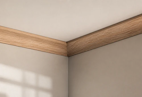 Wooden inside corner moulding in interior design