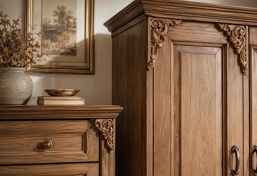 Wooden corner overlays for furniture decorative finishing