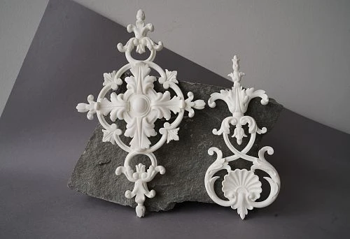 Polyurethane decorative molding with classic ornament on stone