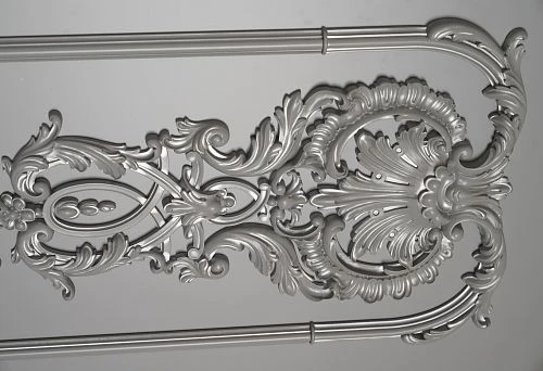 Decorative polyurethane molding with silver finish in classic style