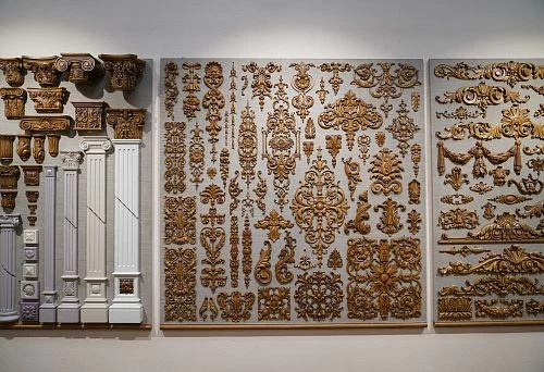Collection of decorative elements for interior decoration