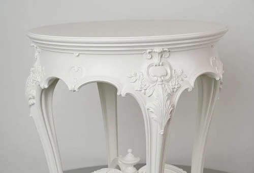 Interior coffee table in palace style with carved legs.