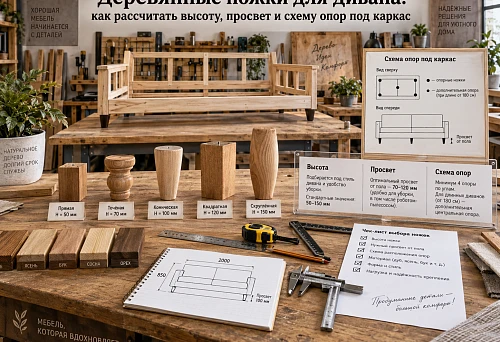 Wooden sofa legs made of natural wood