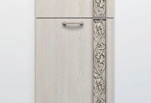 Modern furniture facade with vertical artistic carving