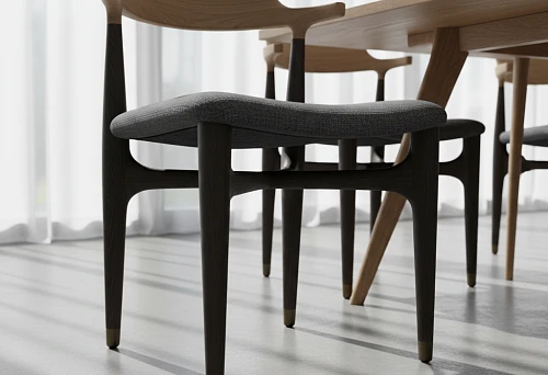 Designer chair legs made of solid wood in a modern interior