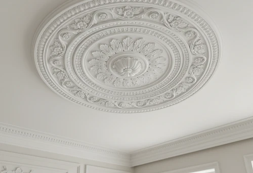 Large Polyurethane Ceiling Rosette in St. Petersburg Interior &mdash; An Example of a Decorative Element Resistant to Humidity and Regional Climatic Features