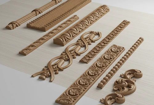 Wooden carved STAVROS moldings with ornament