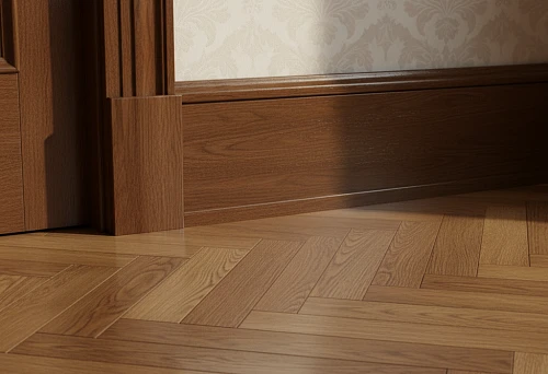 Wide Solid Oak Floor Skirting in a Classic Interior