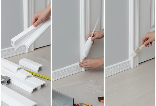 Polystyrene Skirting Board Installation Process: Profile Selection, Glue Mounting, and Brush Finishing