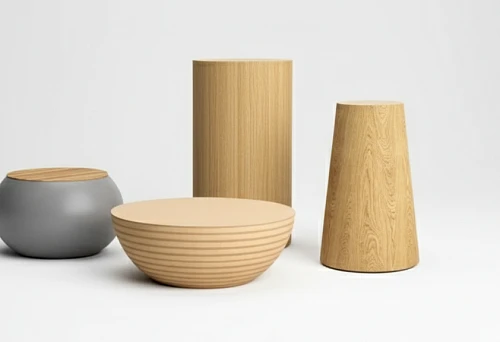 Cylindrical and conical base for furniture