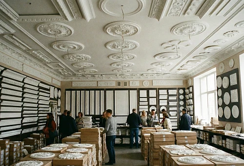 Buy chandelier rosettes: large selection of ceiling rosettes of different diameters in the showroom