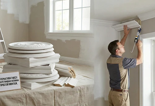 installation of decorative elements made of polyurethane