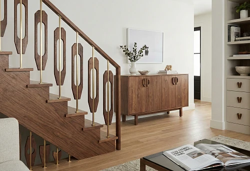 Interior with Wooden Balusters and Furniture Handles of the Same Silhouette &mdash; 2026 Project