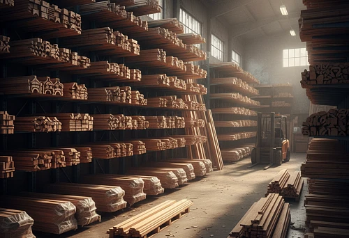 Warehouse of solid wood wall moldings