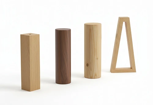 Modern wooden kitchen table legs made of solid oak and beech