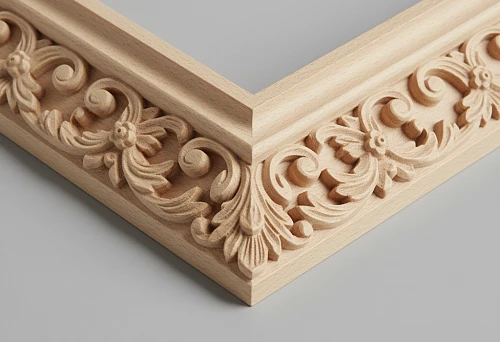 Wooden corner trim with carved ornament &mdash; the perfect solution for professional corner finishing