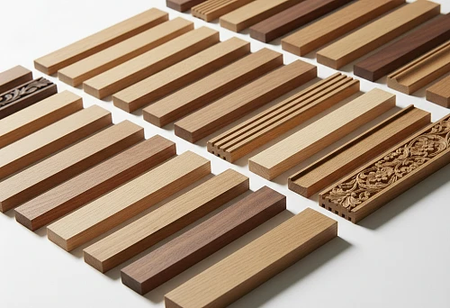 Solid wood skirting boards with carving and smooth finishing
