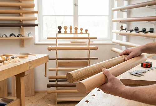 Workshop: choosing round wooden handrails 50 mm from oak and beech before purchase and installation