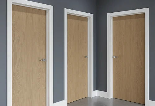 Modern interior doors with white casings, emphasizing a neat and finished look of door openings in the interior