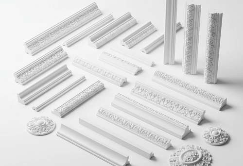 Decorative Moldings and Cornices with Relief Ornamentation