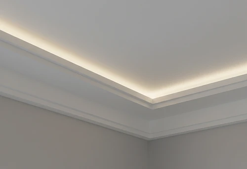 Ceiling cornice made of polystyrene with a neat shadow line for modern ceiling design