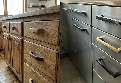 Wooden Furniture Handles on Kitchen Fronts: Natural Solid Wood Hardware with Warm Texture and Soft Tactile Feel
