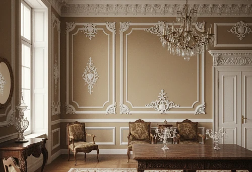 classic interior with polyurethane molding and decorative panels