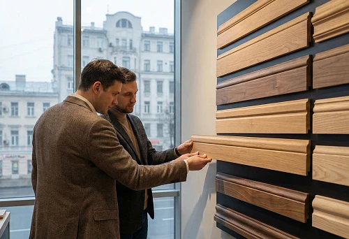 Choosing a wooden skirting board in the showroom: selecting profile and shade for an apartment in Moscow and St. Petersburg