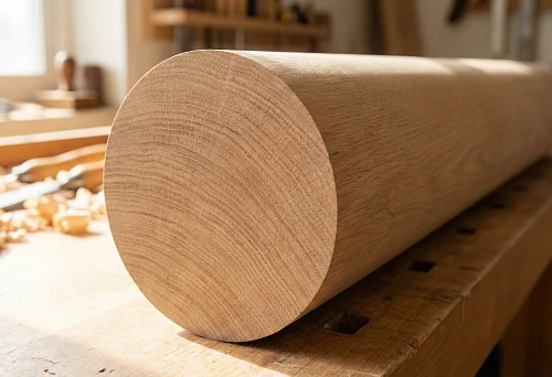 Solid round molding from solid wood without glue in the workshop