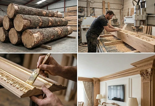 STAVROS molded products manufacturing: machine processing of solid wood and profile milling on equipment