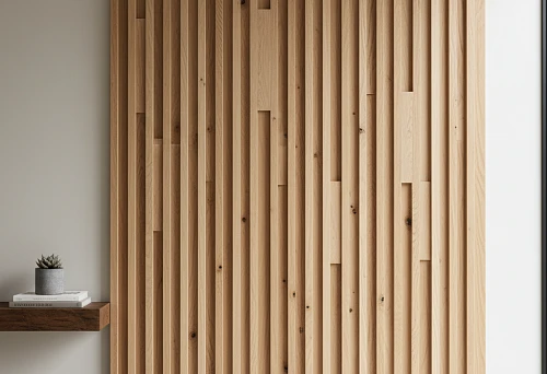 Wooden Slats St. Petersburg on the Wall of a Modern Interior
