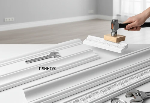 Impact-resistant polystyrene profiles &mdash; durable skirting boards, moldings, and cornices for modern interiors