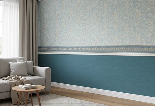 Room Interior with a Decorative Wallpaper Border, Dividing Walls and Creating a Stylish Accent