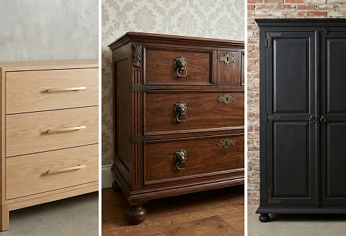 Furniture Handles as an Accent: Minimalist Light Wood Dresser with Metal Hardware