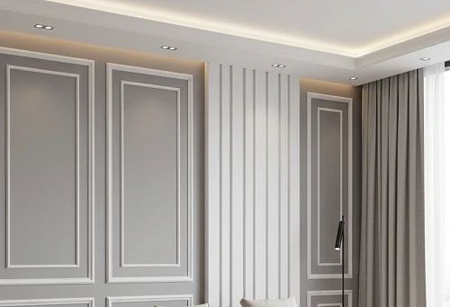 wide polyurethane moldings on the walls of a modern interior