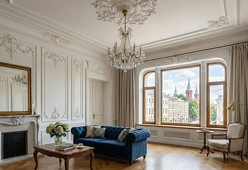 Decorative molding in Moscow &mdash; interior design with stucco decor on walls and ceilings
