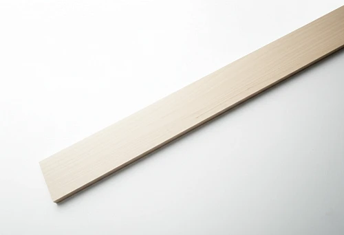 The only light thin wooden strip on a white background