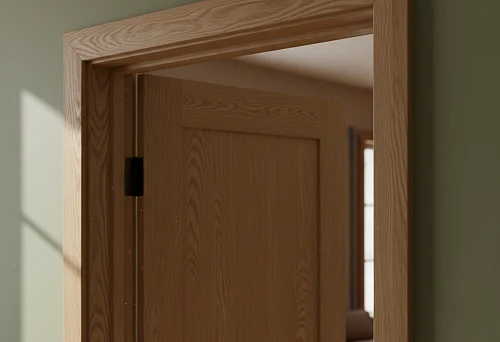 Oak door casing in modern interior