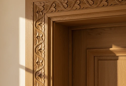 Carved oak door casing of premium quality