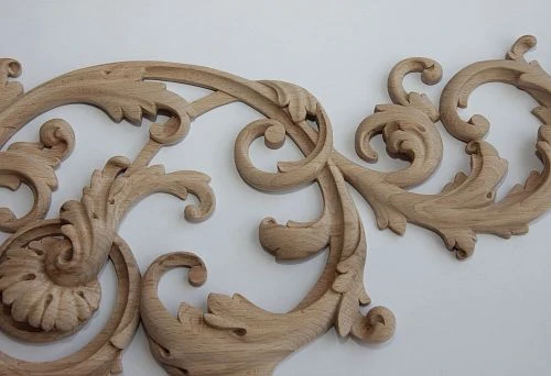 Carved Wooden Overlay in Classic Style Before Painting
