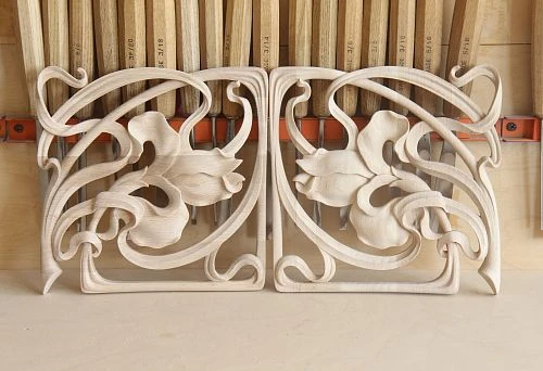 Delicate wooden decor in modern style for furniture finishing